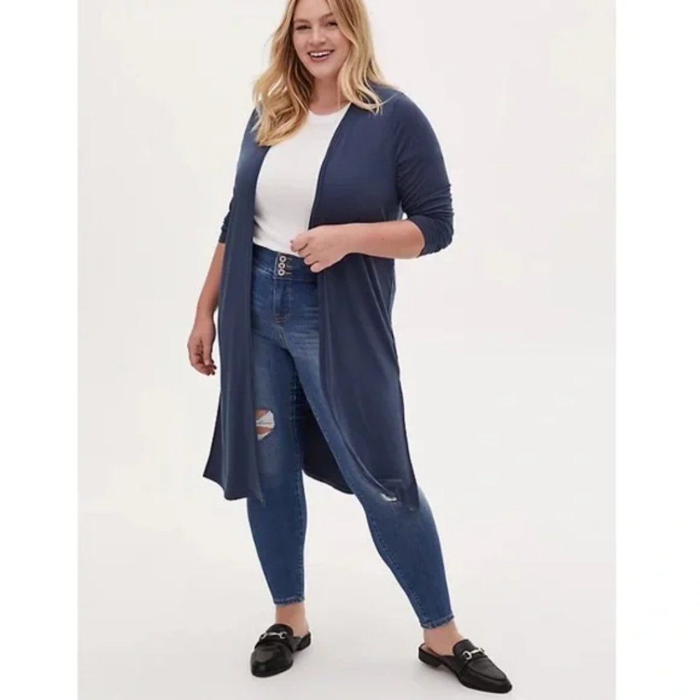 Torrid Studio Knit Open Front Longline Cardigan Duster